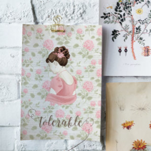 Tolerable - Jane Austen Floral Vintage Poster