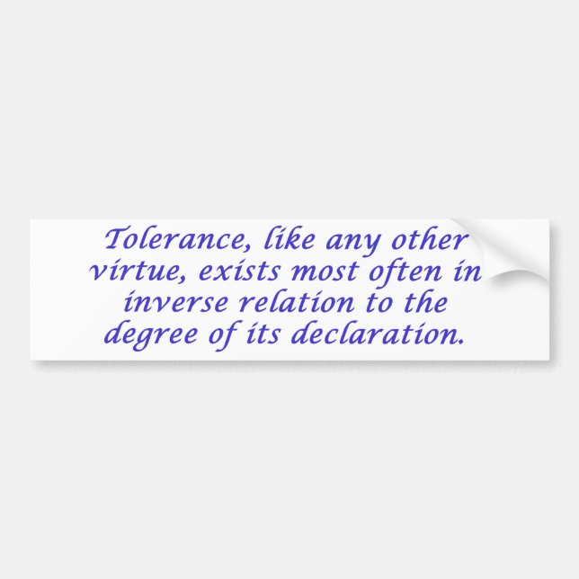 Tolerance Bumper Sticker (Front)
