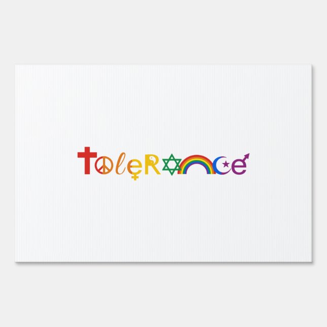 TOLERANCE PRIDE -.png Yard Sign (Back)
