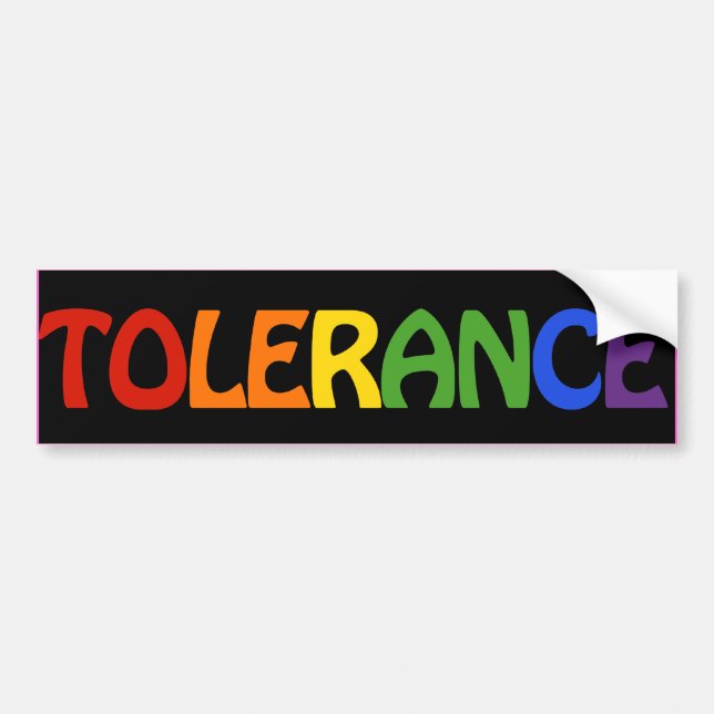 TOLERANCE RAINBOW -.png Bumper Sticker (Front)