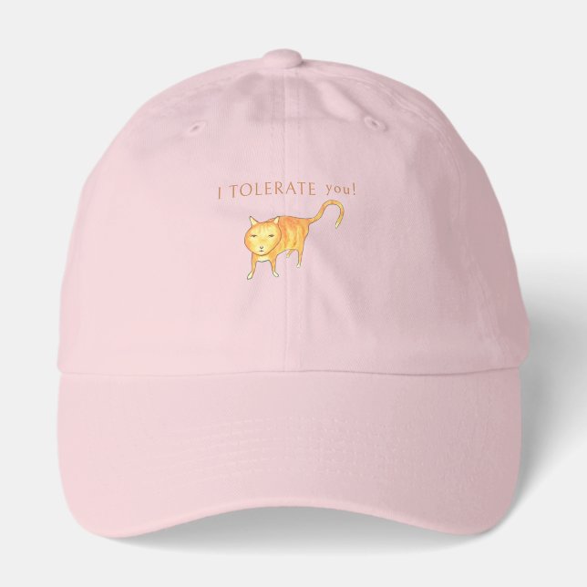 Tolerant Apathetic Orange Cat Hat (Front)