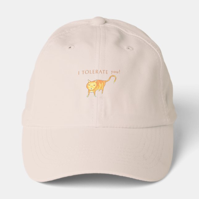 Tolerant Apathetic Orange Cat Performance Cap (Front)