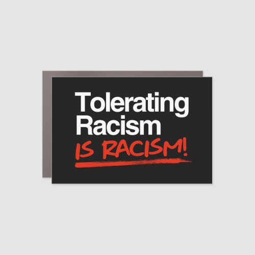 Tolerating racism is racism classic round sticker car magnet