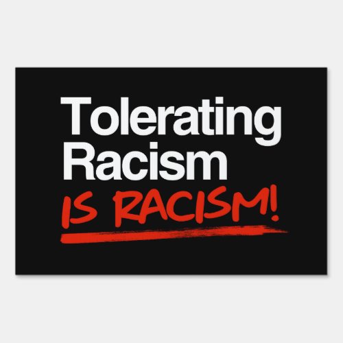 Tolerating racism is racism classic round sticker sign