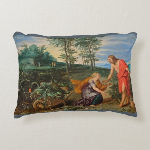 Toli Me Tangere Jesus and Mary Magdalene Accent Pillow