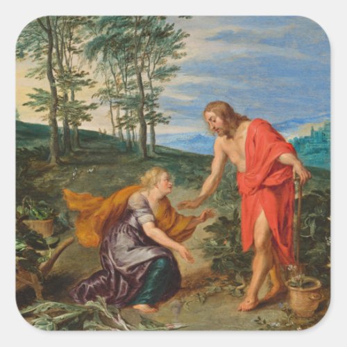 Toli Me Tangere Jesus and Mary Magdalene Square Sticker