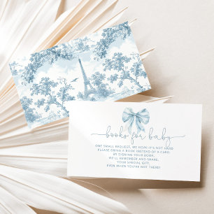 Tolie Blue French bow Books for baby ticket Enclosure Card