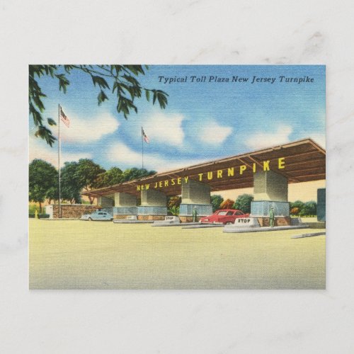 Toll Plaza New Jersey Turnpike Vintage Postcard