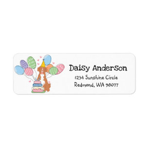 Toller Dog Birthday Return Address Label