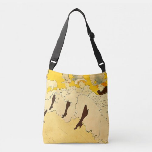 Tolouse_Lautrec Dancing Girls Yellow Poster Art Crossbody Bag