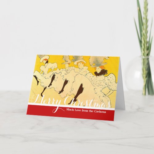 Tolouse_Lautrec Dancing Girls Yellow Poster Art Holiday Card