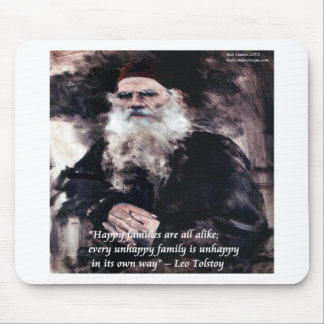 Tolstoy Anna Karenina Happy Families Alike Quote Mouse Pad