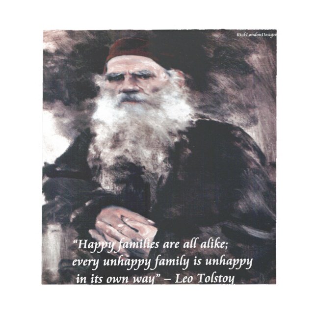 Tolstoy Anna Karenina Happy Families Alike Quote Notepad (Front)
