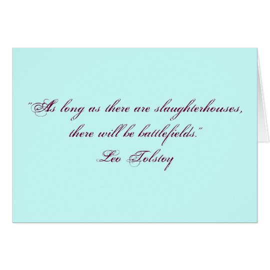Tolstoy Vegetarian Quote Card