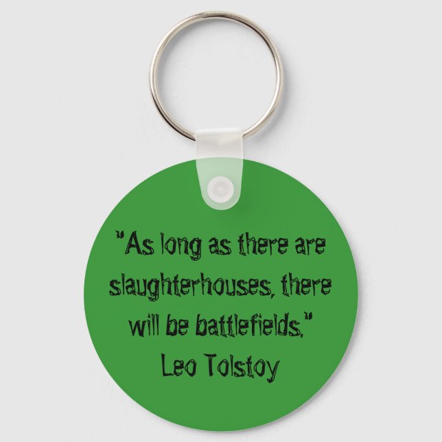 Tolstoy Vegetarian Quote Keychain (Front)