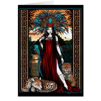 Toltec Jaguar Quetzal Priestess Zyanya Mesoamerica Card