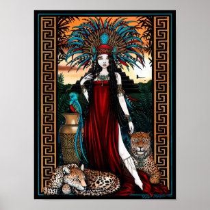 Toltec Jaguar Quetzal Priestess Zyanya Poster
