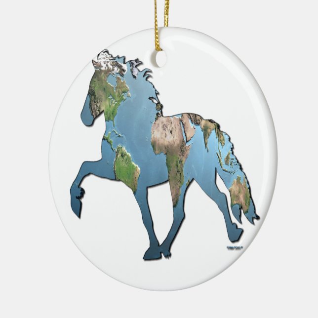 Tolting The World Ceramic Ornament (Left)