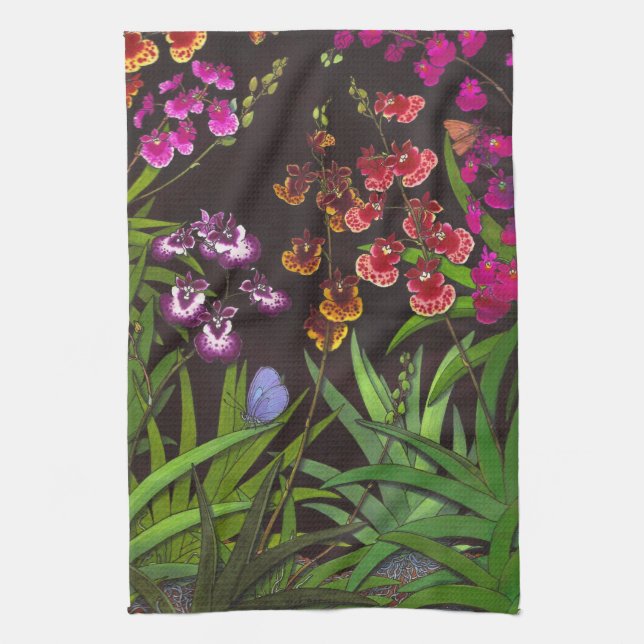 Tolumnia Equitant Oncidium Orchids Kitchen Towel (Vertical)