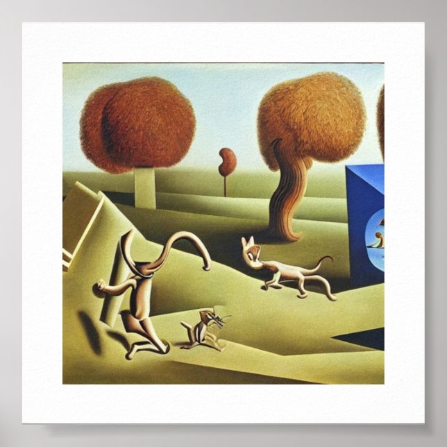 Tom and Jerry abstract Painting Poster (Front)