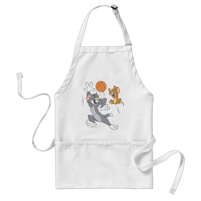 Tom and Jerry Basketball 1 Adult Apron (Front)