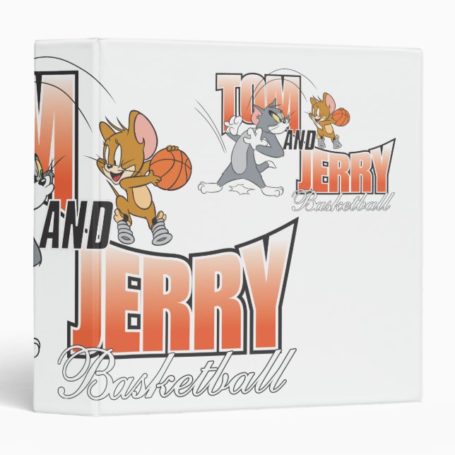 Tom and Jerry Basketball 3 Ring Binder (Front/Spine)