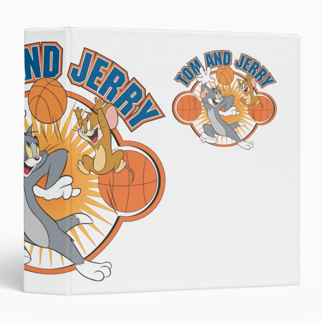 Tom and Jerry Basketball 4 3 Ring Binder (Front/Spine)