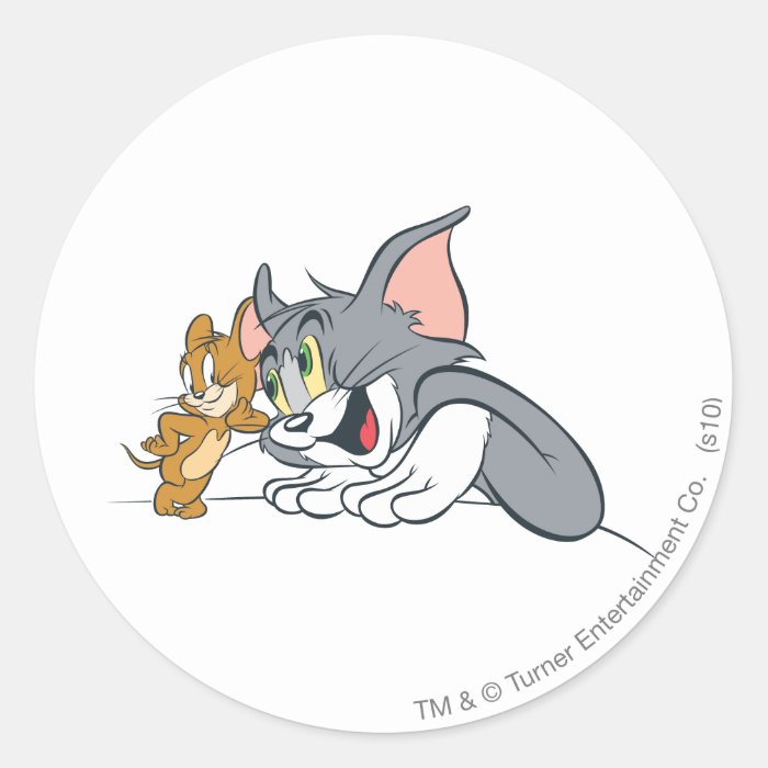 Tom and Jerry Best Buds Round Stickers