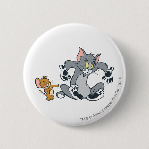 Tom and Jerry Black Paw Cat Pinback Button