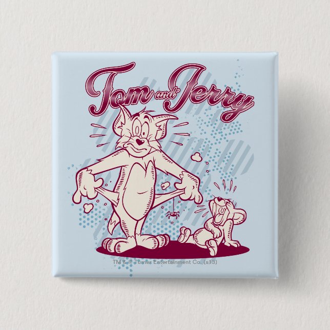 Tom and Jerry Broke Button (Front)