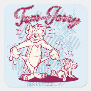 Tom and Jerry Broke Square Sticker
