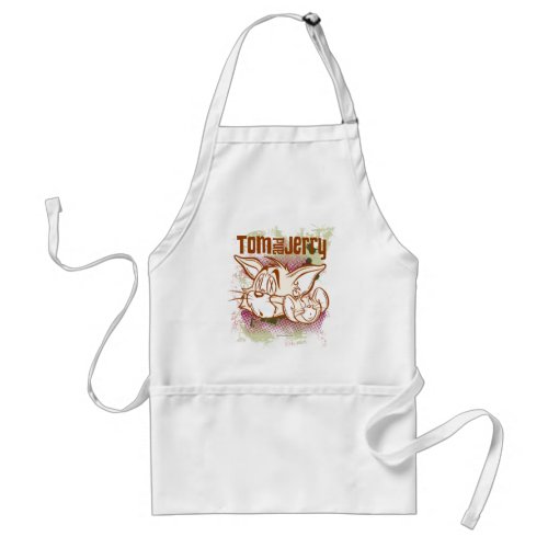 Tom and Jerry Brown and Green Adult Apron