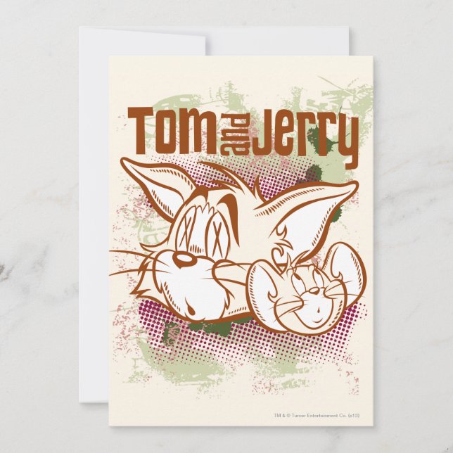 Tom and Jerry Brown and Green Invitation (Front)