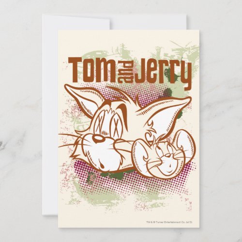 Tom and Jerry Brown and Green Invitation