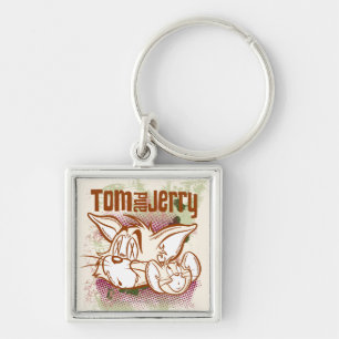 Tom and Jerry Brown and Green Keychain