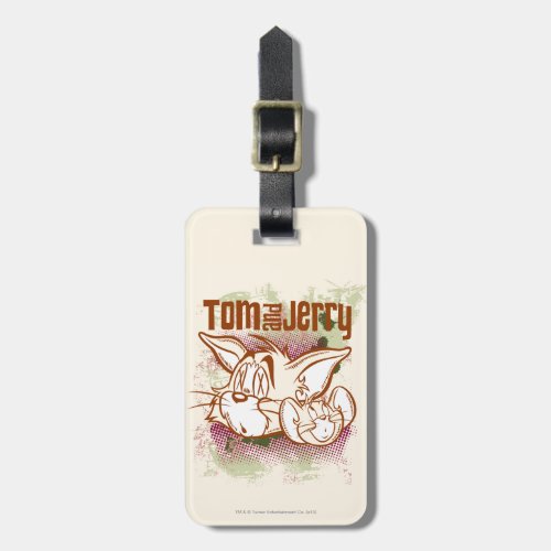 Tom and Jerry Brown and Green Luggage Tag