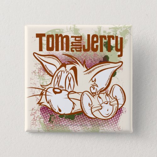 Tom and Jerry Brown and Green Pinback Button