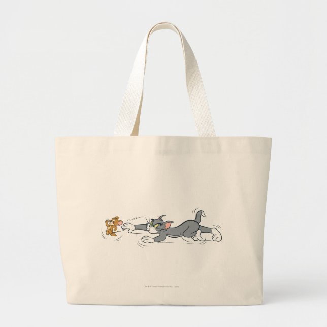 Tom and Jerry Chase Large Tote Bag (Front)
