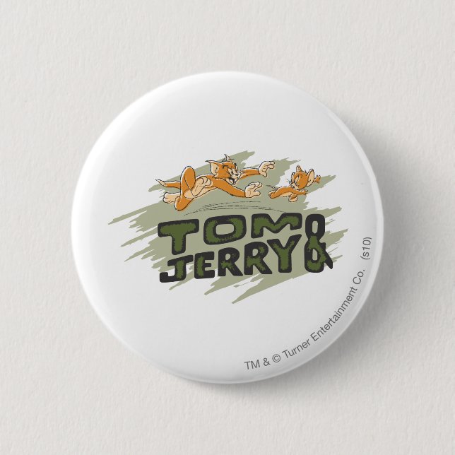 Tom and Jerry Chase Logo Pinback Button (Front)
