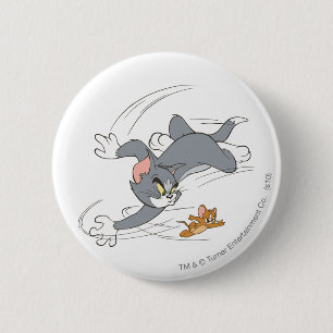 Tom and Jerry Chase Turn Pinback Button