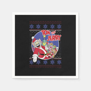 Tom And Jerry Classic Christmas Ugly Sweater_1 Napkins