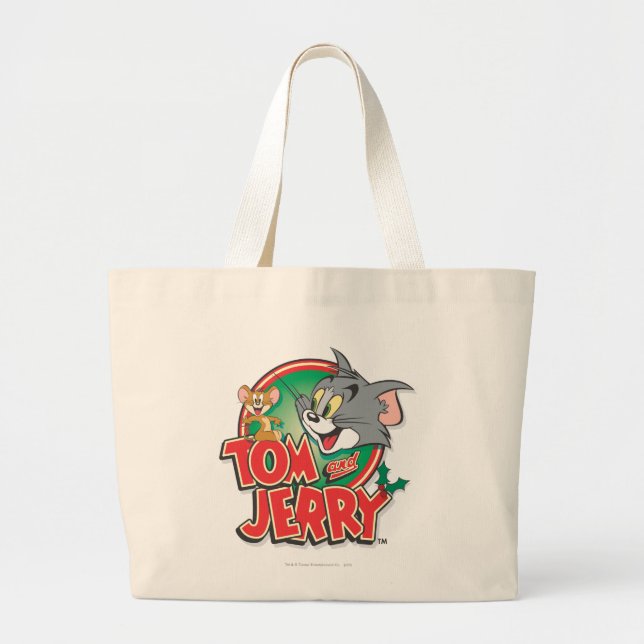 Tom and Jerry Classic Logo Large Tote Bag (Front)
