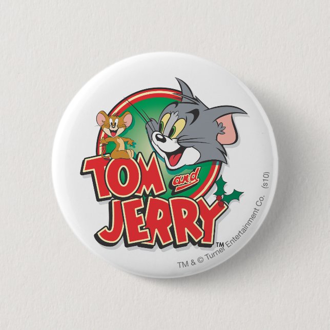Tom and Jerry Classic Logo Pinback Button (Front)