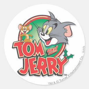 Tom and Jerry Classic Logo Round Sticker