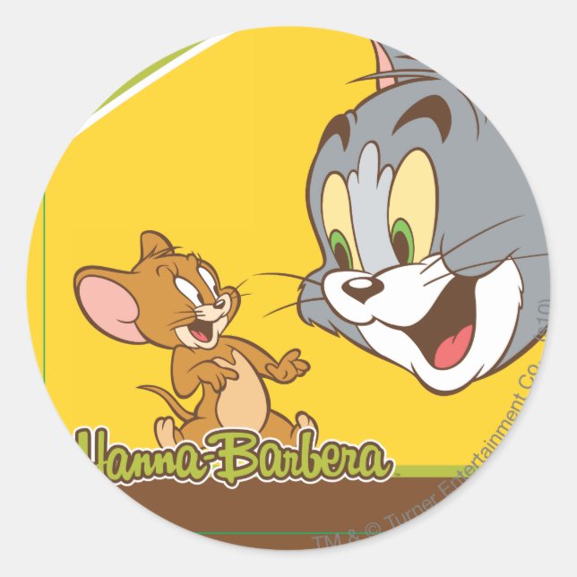 Tom And Jerry Classic Round Sticker (Front)
