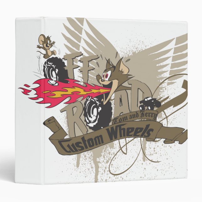 Tom and Jerry Custome Wheels 3 Ring Binder (Front/Spine)