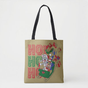 Tom and Jerry Delivering Gifts In A Sleigh Tote Bag