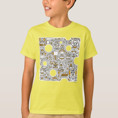 Tom and Jerry Doodle Art T_Shirt