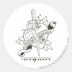 Tom and Jerry Enemies Forever 1 Classic Round Sticker