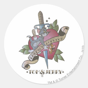 Tom and Jerry Enemies Forever 2 Classic Round Sticker